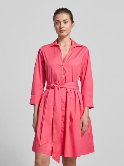 0039 Italy Overhemdjurk met strikceintuur model 'JULE' Rood - 4