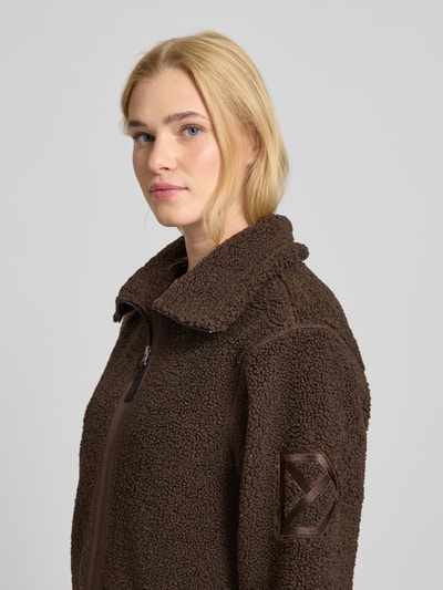 Didriksons Loose fit jack van teddybont, model 'Umi' Donkerbruin - 3