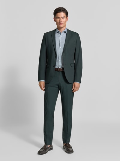 s.Oliver BLACK LABEL marynarka o kroju slim fit z dodatkiem wiskozy model 'PURE' Ciemnozielony 1