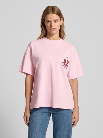 ANOTHER COTTON LAB Oversized T-Shirt mit Rundhalsausschnitt Pink 4