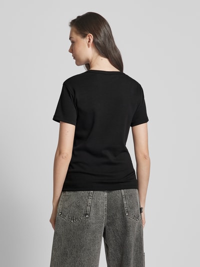 HUGO T-Shirt mit Label-Stitching Modell 'Deloris' Black 5