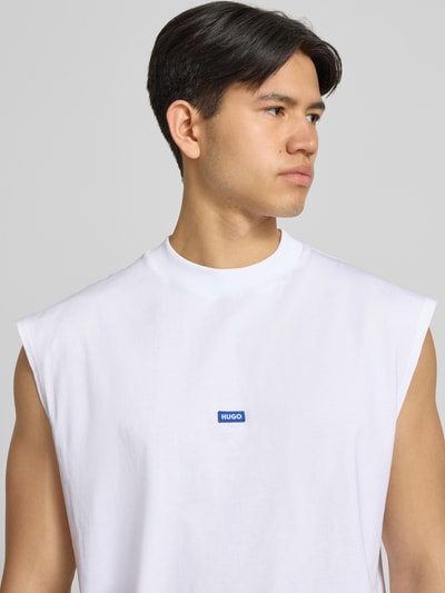 HUGO Blue Top typu tank o kroju relaxed fit z czystej bawełny model 'NAVERTZ' Biały 3