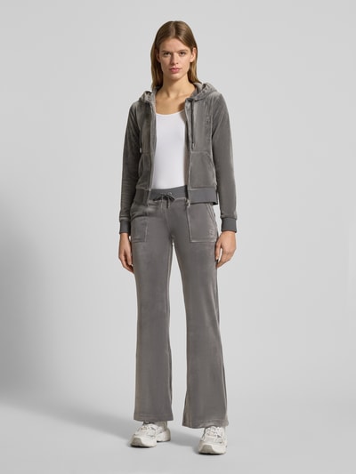 Juicy Couture Sweatjacke mit Label-Stitching Modell 'ROBERTSON' Mittelgrau 1