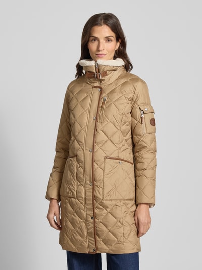 Lauren Ralph Lauren Gewatteerde lange jas met opstaande kraag en ritssluiting Beige - 4