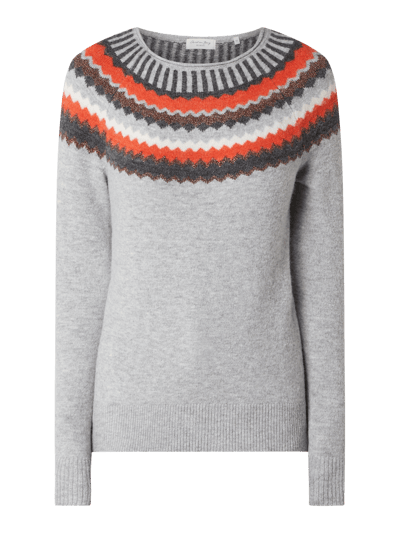 Christian Berg Woman Pullover mit Norweger-Dessin Hellgrau Melange 2