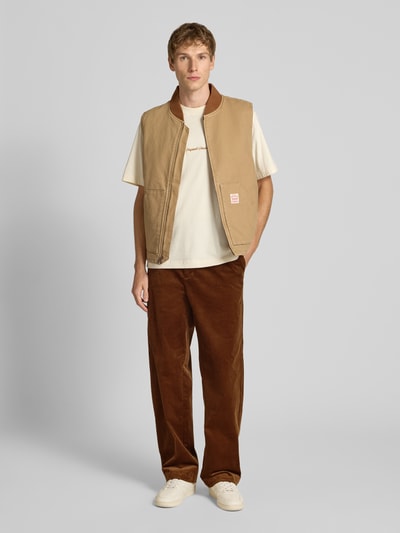 Replay Tapered Fit Cordhose mit Gürtel Cognac 1