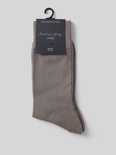 Christian Berg Men Socken mit Label-Detail im 2er-Pack Stein 3