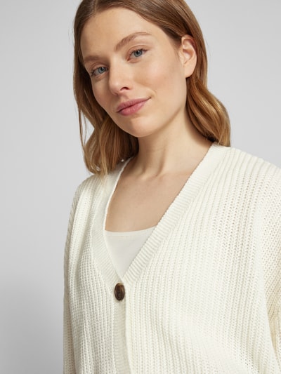 Vero Moda Regular Fit Strickjacke mit Ballonärmeln Modell 'LEA' Offwhite 3