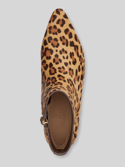 Lauren Ralph Lauren Stiefelette mit Kitten Heel aus Rindsnappa Hellbraun 3