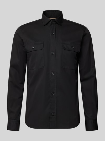 Produktfoto, Regular Fit Overshirt aus Baumwoll-Lyocell-Mix Modell 'H-ROB-SP-2P-263' von BOSS, Optik: Unifarben, Materialverarbeitung: Twill