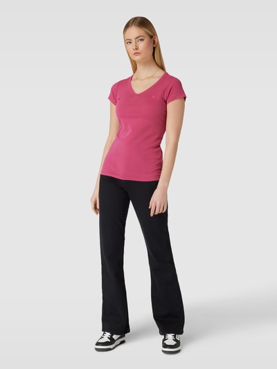 G-Star Raw T-shirt met V-hals, model 'Eyben' Bordeauxrood - 1