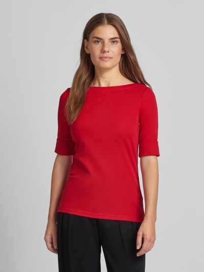 Lauren Ralph Lauren Regular Fit T-Shirt mit U-Boot-Ausschnitt Modell 'JUDY' Rot 4