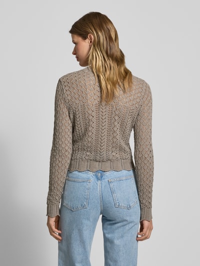 ONLY Regular Fit Strickpullover aus Struktur Strick Modell 'SAGA' Sand 5