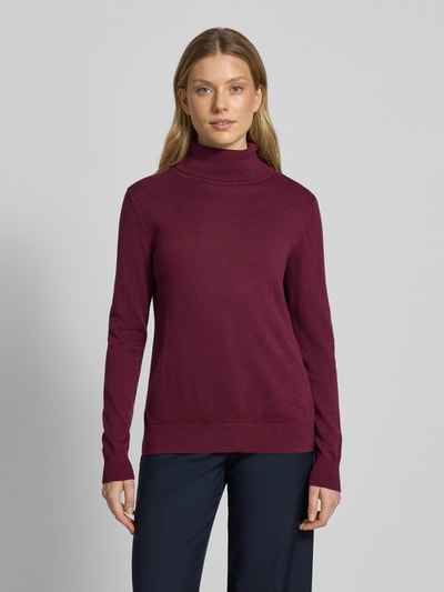 Tom Tailor Regular fit turtleneck van een mix van katoen en viscose Bordeaux - 4