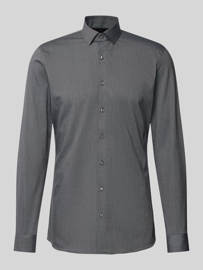 OLYMP No. Six Slim fit zakelijk overhemd met kentkraag Antraciet - 2