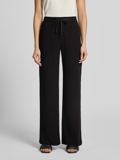 MAC Wide Leg Hose mit Tunnelzug Modell 'Chrisy' BLACK 4