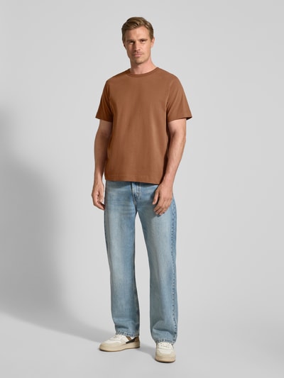 SELECTED HOMME Regular fit T-shirt van puur katoen, model 'CHRIS' Donkeroranje - 1