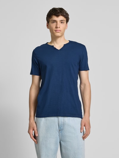 Blend T-shirt z dekoltem serafino Granatowy 4