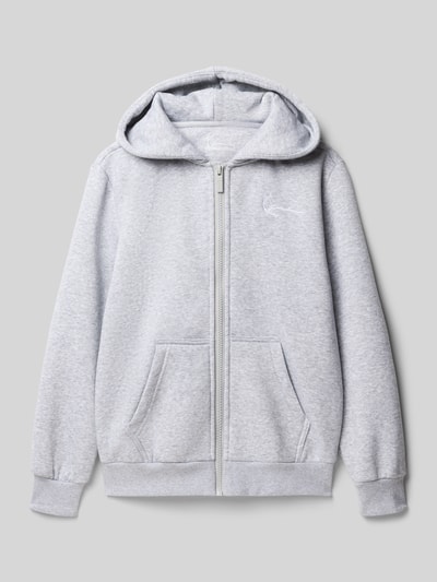 KARL KANI Bluza rozpinana o kroju regular fit z mieszanki bawełny z zamkiem błyskawicznym Średnioszary melanż 1