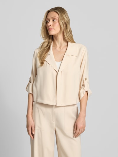 s.Oliver BLACK LABEL Krój slim fit krótki blezer z mieszanki wiskozy Beżowy 4
