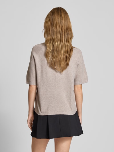 Pieces Regular fit T-shirt met raglanmouwen, model 'BREE' Taupe gemêleerd - 5