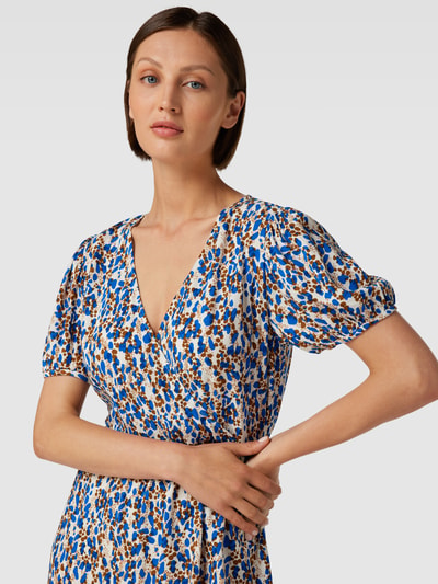 Vila Mini-jurk van viscose met all-over motief, model 'MOASHLY' Koningsblauw - 3