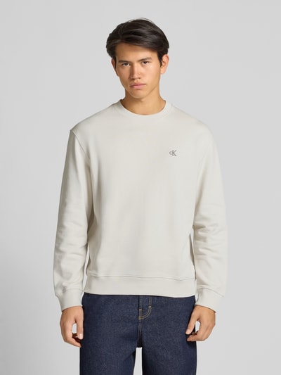 Calvin Klein Jeans Sweatshirt mit Label-Stitching Offwhite 4