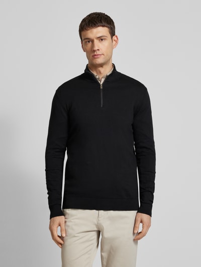 SELECTED HOMME Gebreide pullover met opstaande kraag Zwart - 4