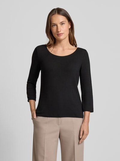 Someday Shirt met lange mouwen van viscosemix met ronde hals, model 'Kirosa' Zwart - 4