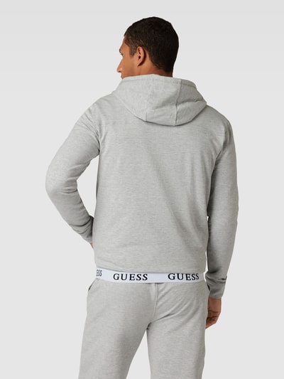 Guess Sweatjacke mit Label-Print Mittelgrau Melange 5