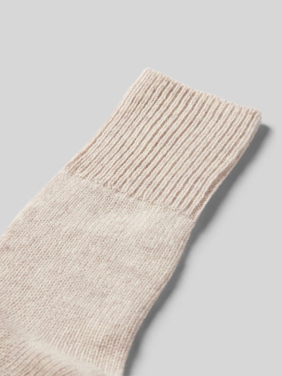 Christian Berg Woman Socken aus Kaschmir mit gerippten Rippbündchen Beige Melange 2