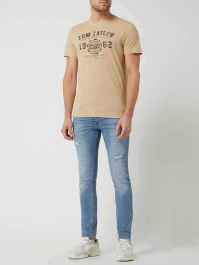 Tom Tailor T-shirt met logoprint  Beige - 1