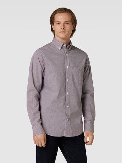 Gant Regular fit vrijetijdsoverhemd met labelstitching, model 'POPLIN' Bordeaux - 4