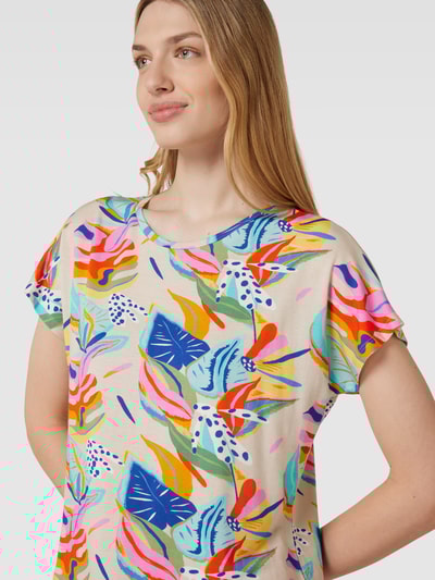 Christian Berg Woman T-shirt met gebloemd motief Ecru - 3