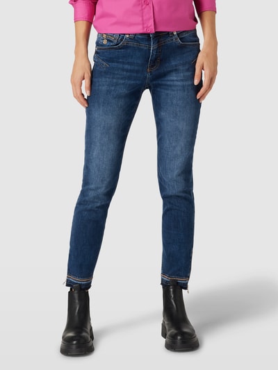 MAC Slim Fit Jeans mit Ziersteinbesatz Blau 4