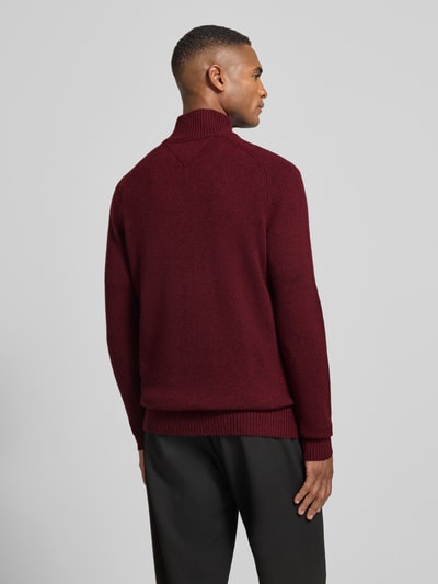 Tommy Hilfiger Regular Fit Troyer aus reiner Wolle Bordeaux 5