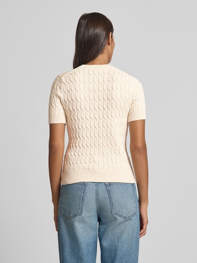 Tommy Hilfiger Regular Fit Strickpullover aus reiner Baumwolle Ecru 5