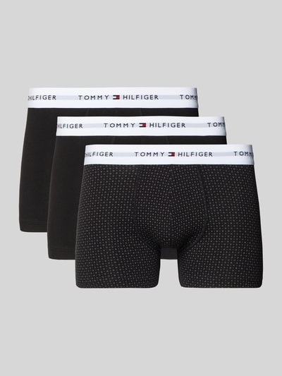 Produktfoto, Trunks aus Baumwoll-Mix im 3er-Pack von Tommy Hilfiger, unifarbene Optik, label-elastischer Bund, bawełniany materiał