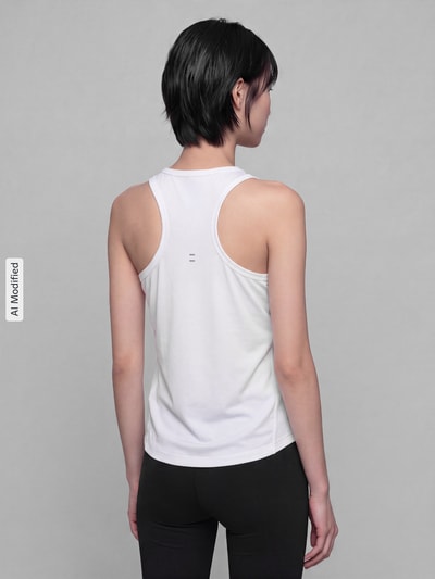 Nike Training Slim Fit Sport-Top mit Logo-Print Modell 'Tempo' Weiss 5