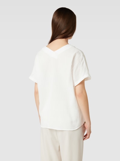 Seidensticker Blusenshirt aus reiner Baumwolle mit V-Ausschnitt Offwhite 5