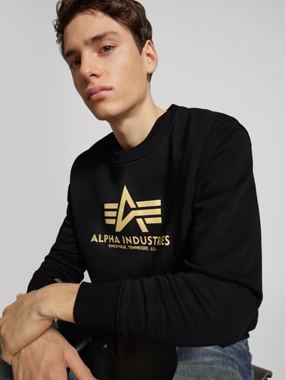 Alpha Industries Sweatshirt met labelprint Zwart - 3