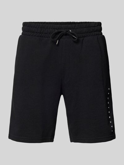 Jack & Jones Szorty z dzianiny dresowej z detalem z logo model ‘GORDON’ Czarny 2