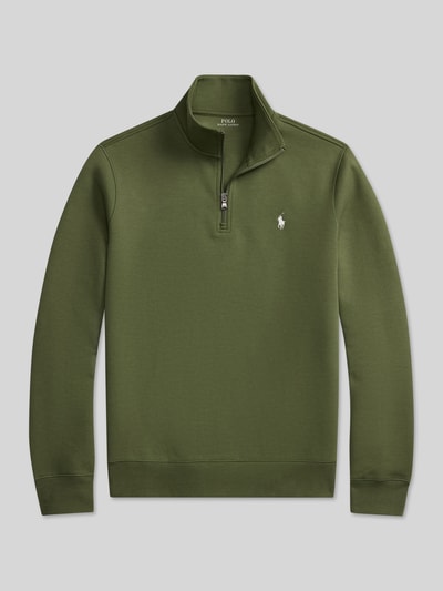 Produktfoto, Regular Fit Sweatshirt aus Baumwoll-Mix von Polo Ralph Lauren in Optik: Unifarben mit Logo-Stitching, Troyer-Kragen, Langarm