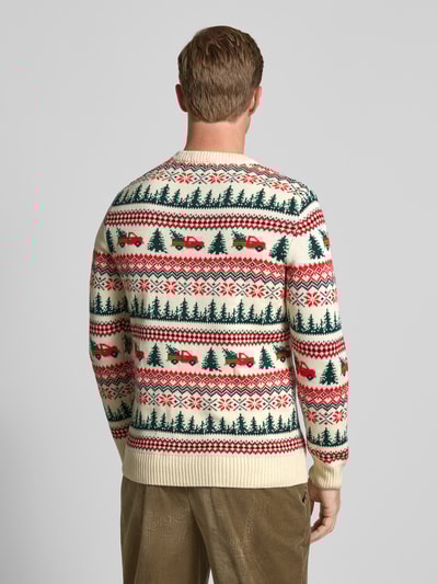 Lindbergh Strickpullover im Allover-Look Modell 'Winter village' Offwhite 5