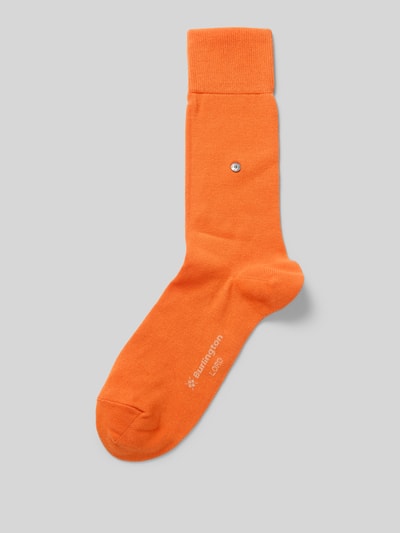 Burlington Socken mit Label-Applikation Orange 1