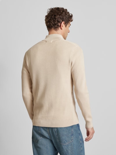 Only & Sons Regular fit gebreide pullover met opstaande kraag, model 'PHIL' Beige gemêleerd - 5