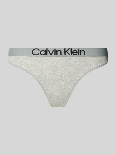 Calvin Klein Underwear String mit Label-Bund Modell 'MAX' Hellgrau 1