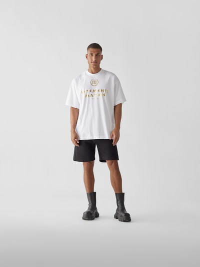 VETEMENTS Oversized T-Shirt mit Label-Print Weiss 1