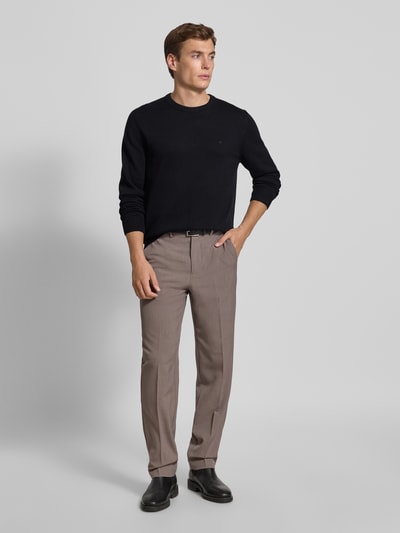 Christian Berg Men Gebreide pullover met ribboorden Zwart - 1