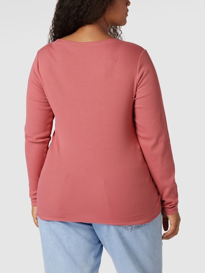 Tommy Hilfiger Curve PLUS SIZE Longsleeve in Ripp-Optik Pink 5